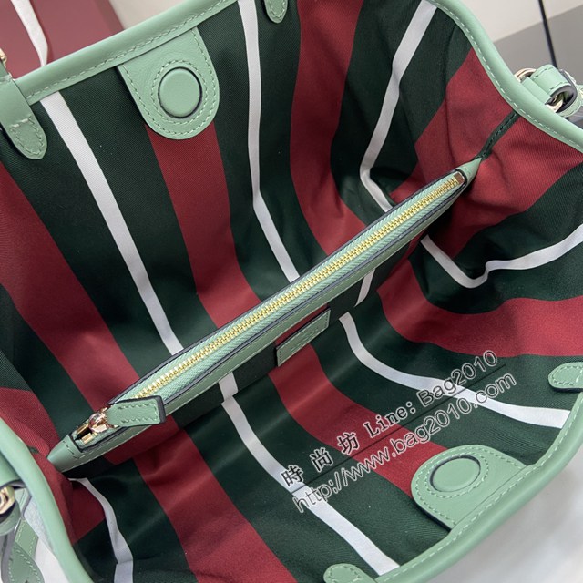 Gucci專櫃古馳最新款購物袋GG圖案條紋織大號肩背包 jh2625型號：815214
